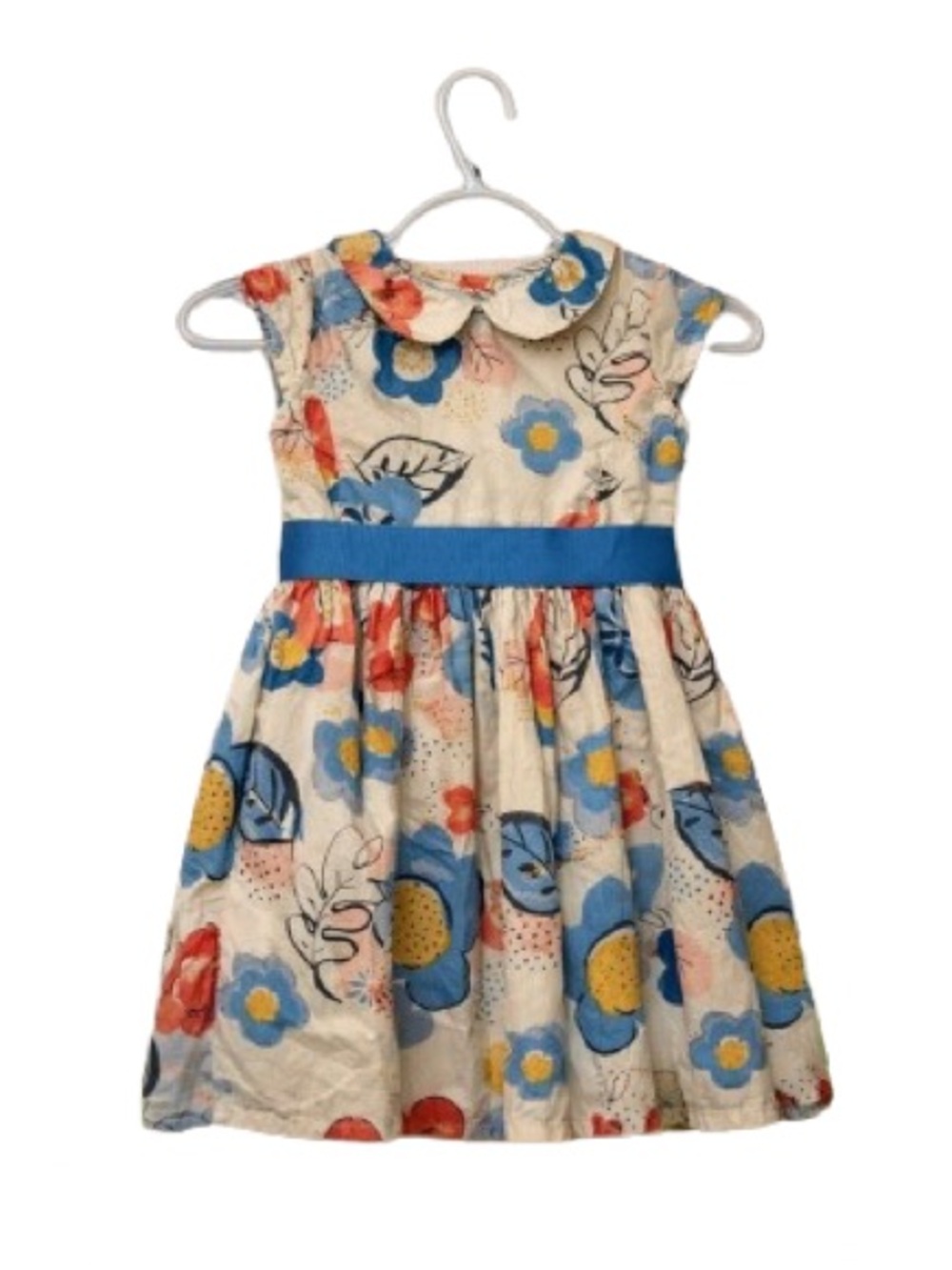 M&S Kids Floral Dress – 3–4 Years – Bright Summer Print & Blue Waistband